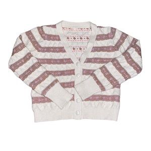 Hem and thread striped cardigan